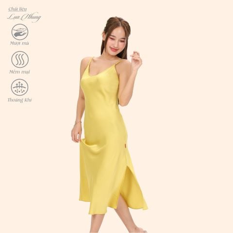 Áo ngủ, Váy ngủ dây chất liệu lụa nhung 262p 2076