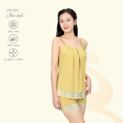 Set đồ bộ nữ kiểu quần đùi Dây chất thun lạnh siêu bền 015p 2138