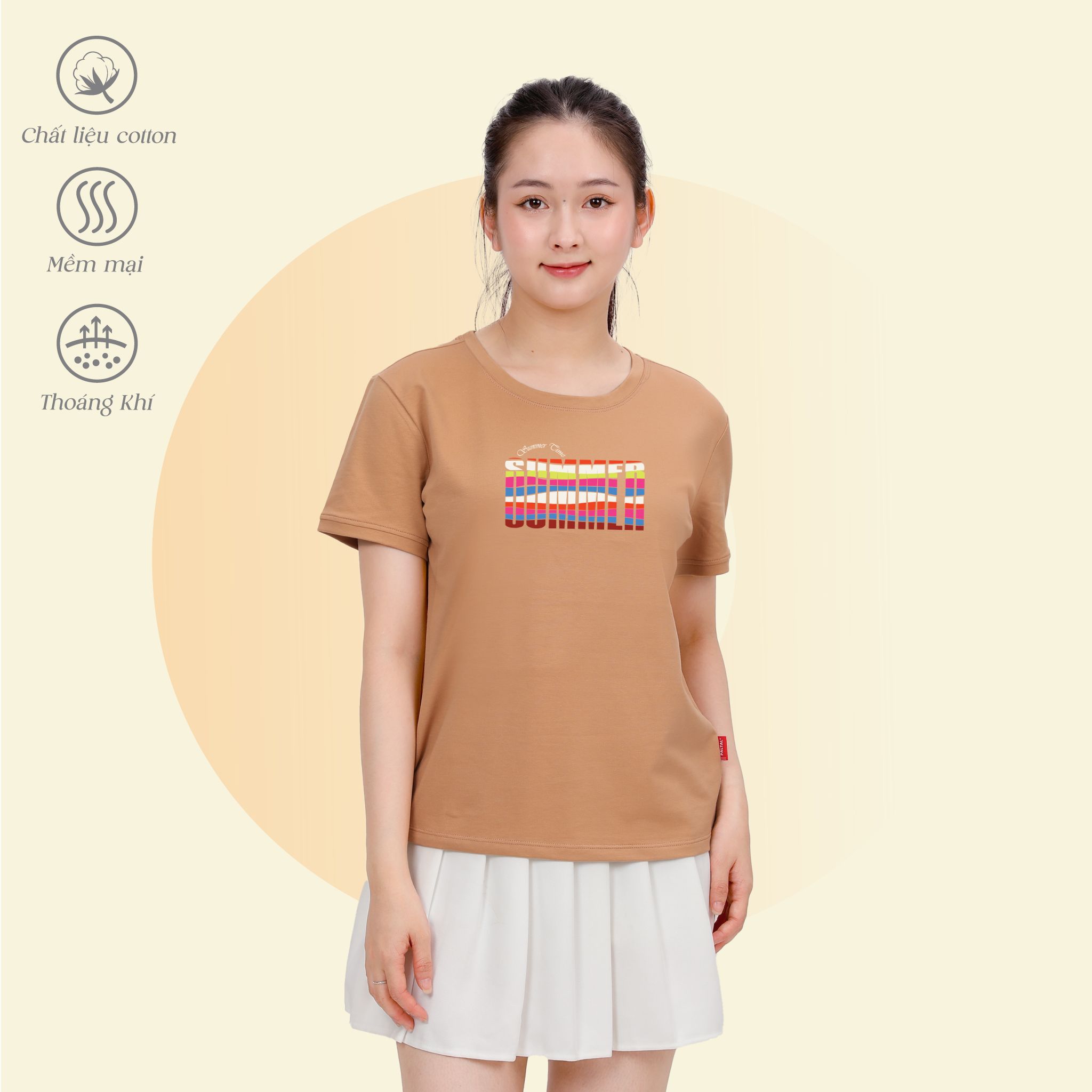 Áo thun nữ tay ngắn form cơ bản chất cotton siêu mát 020p 0307
