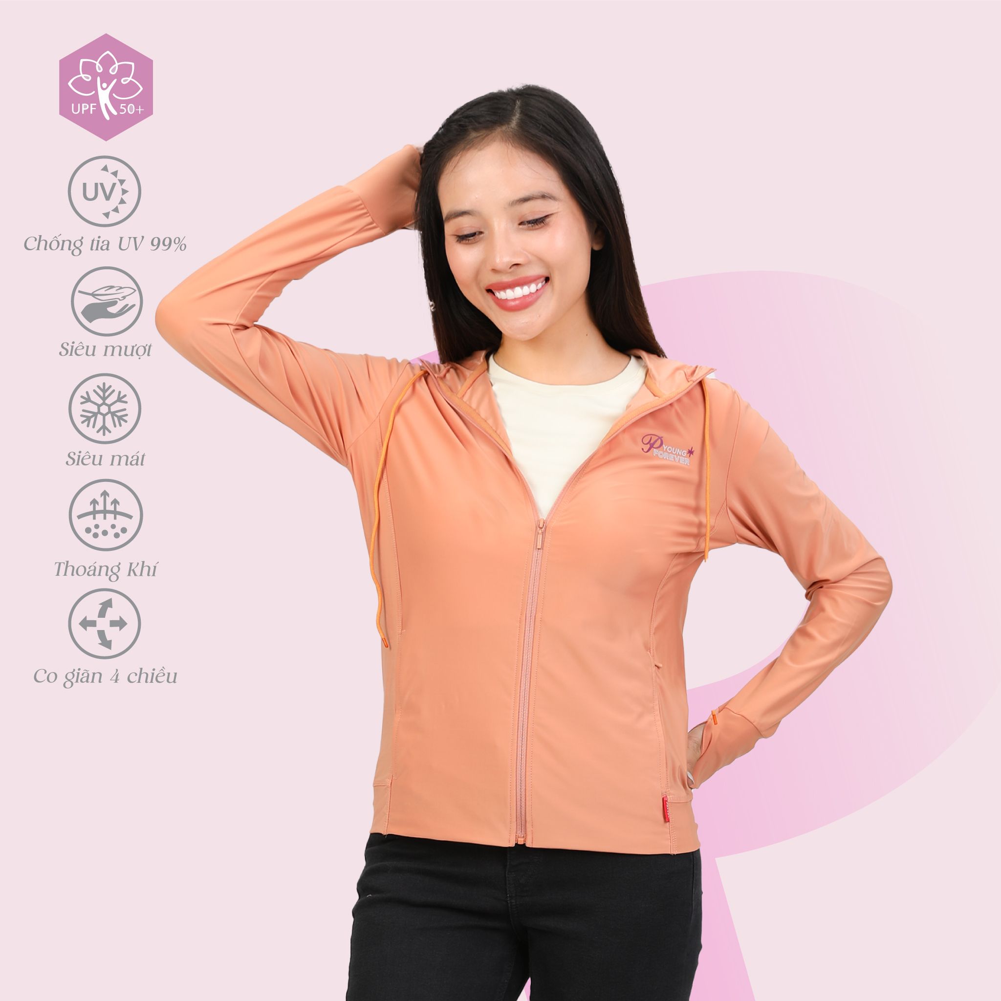 BST Áo khoác nữ chống nắng, chống UV chất nhung lạnh siêu bền 151p 1302 / 1259 / 1056 / 1325