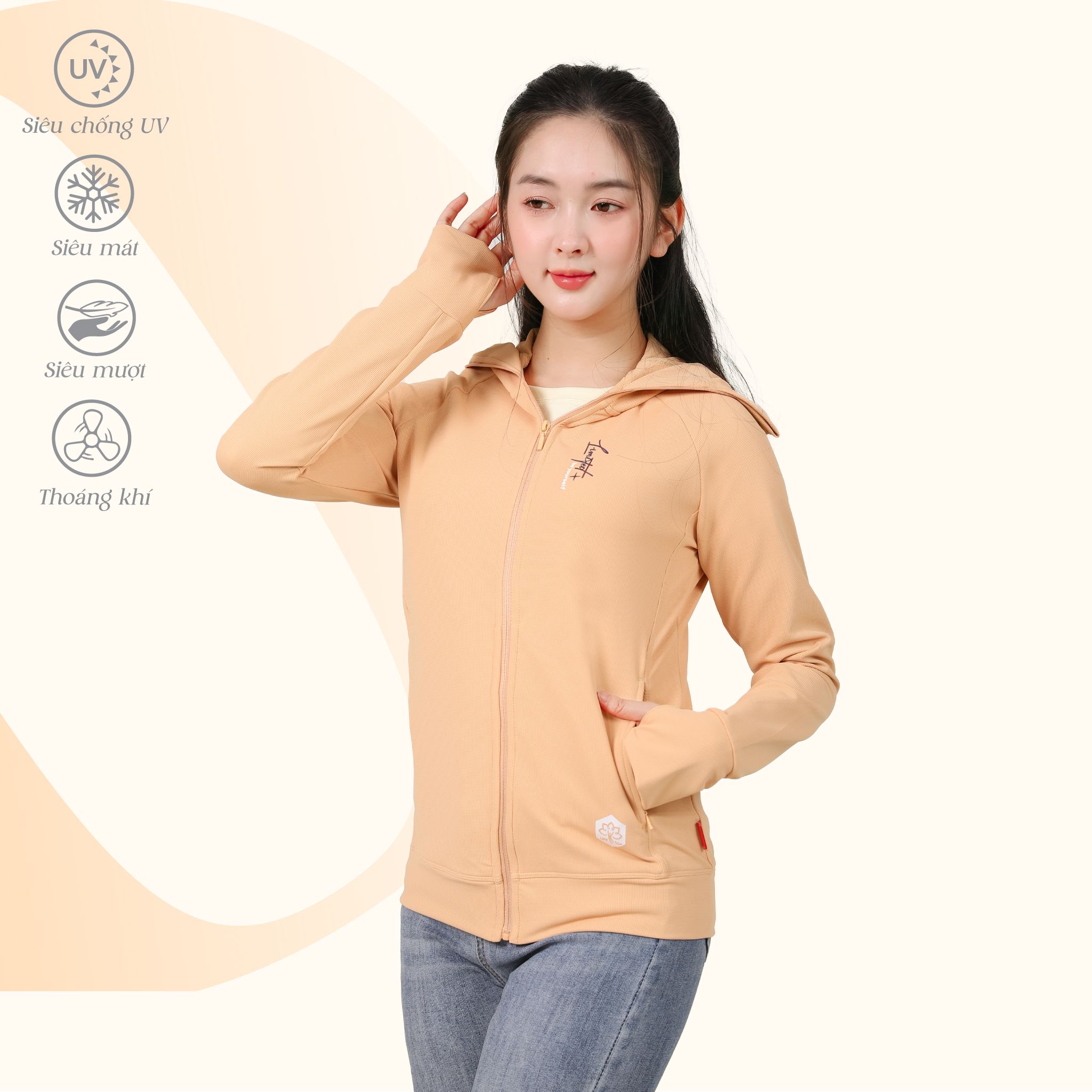 Áo khoác nữ chống nắng, chống UV chất kim cương 611p 1318