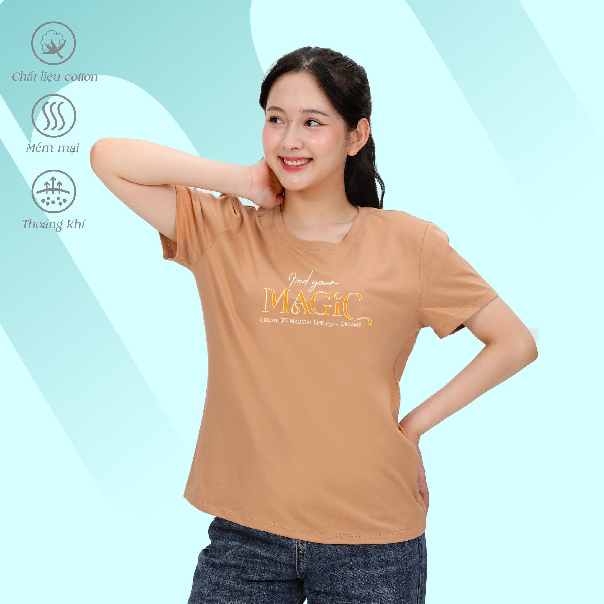 Áo thun nữ tay ngắn form suông chất cotton siêu mát 020p 0282
