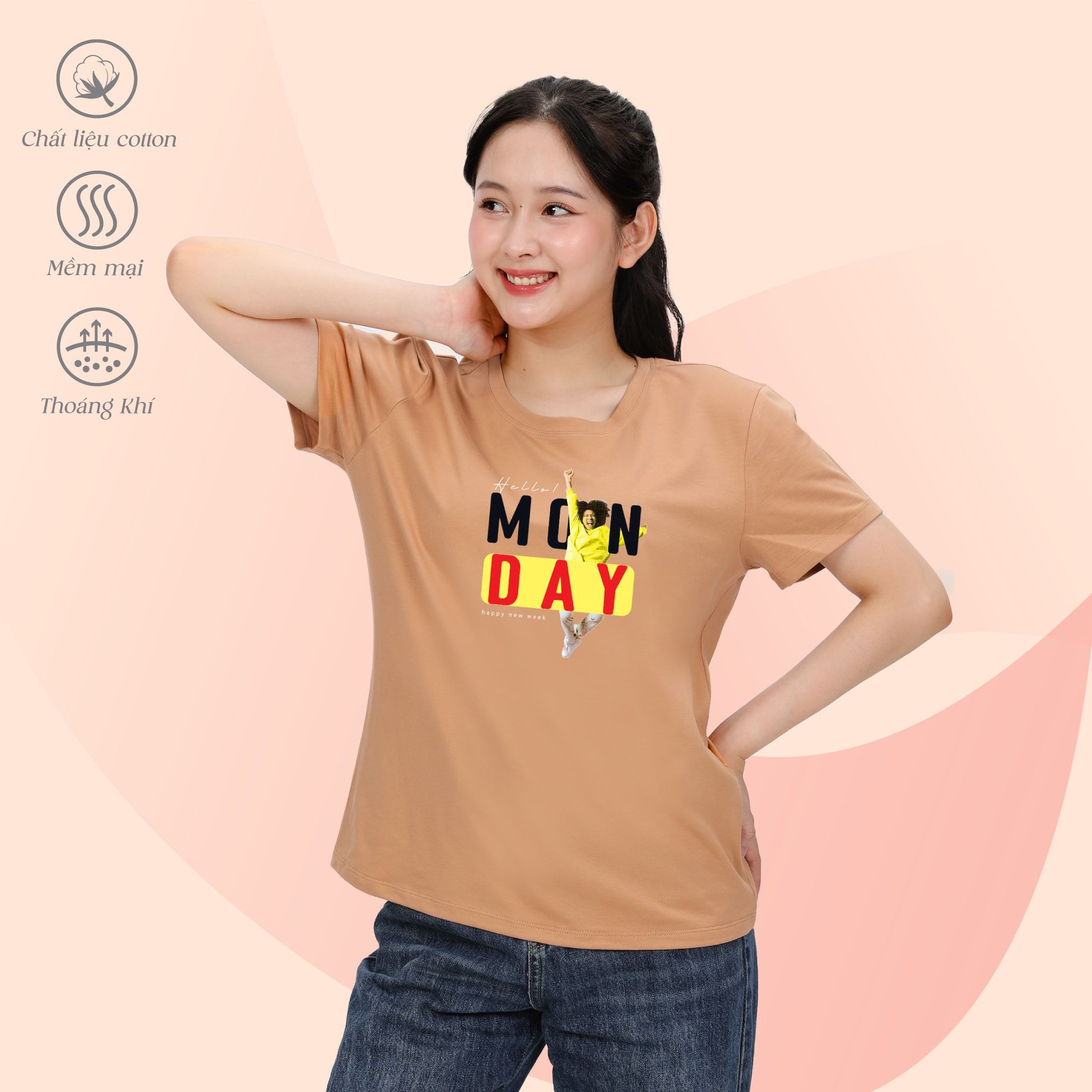 Áo thun nữ form suông thời trang chất cotton siêu mát 020p 1071