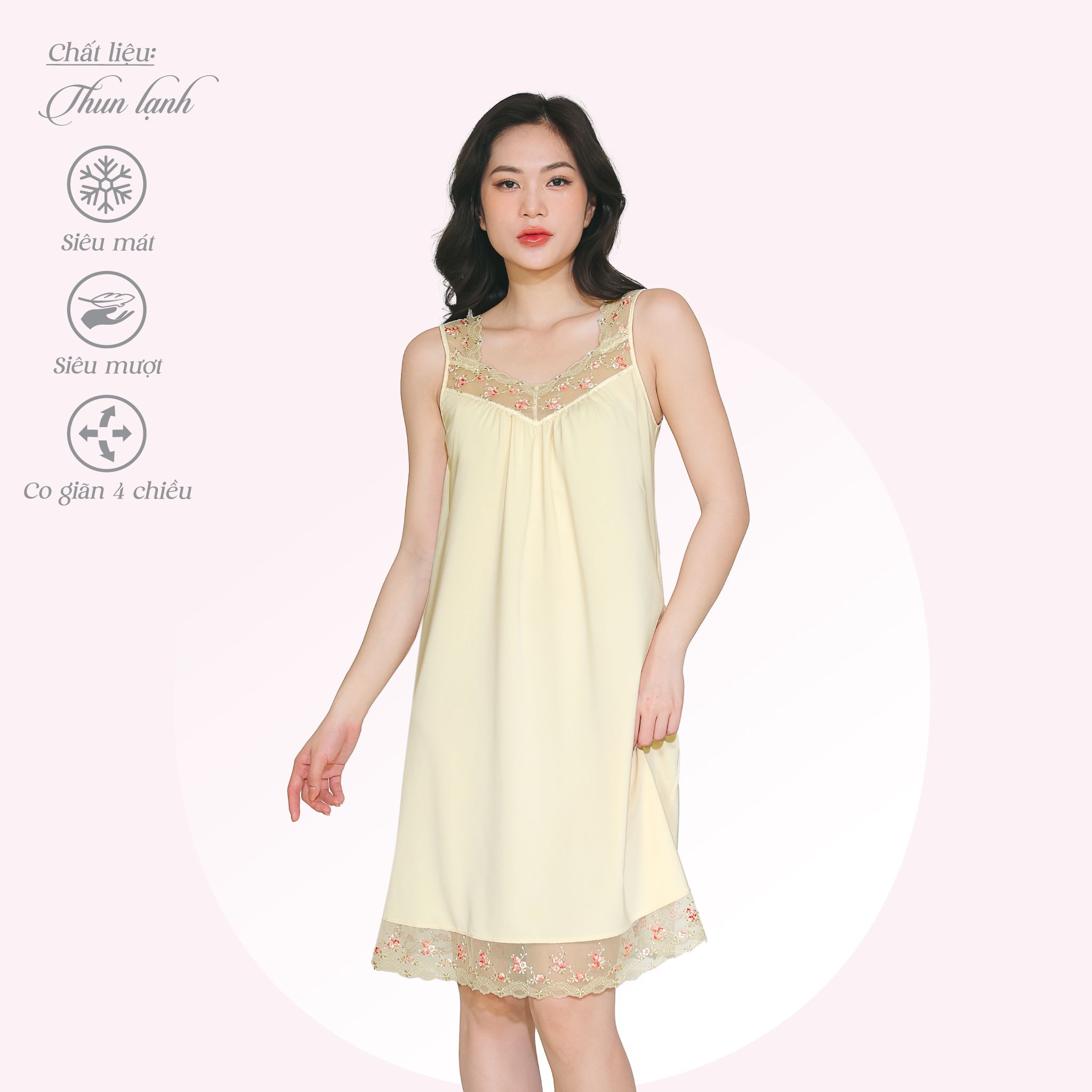 Áo ngủ, Váy ngủ bản chất thun lạnh siêu bền 012p 8029