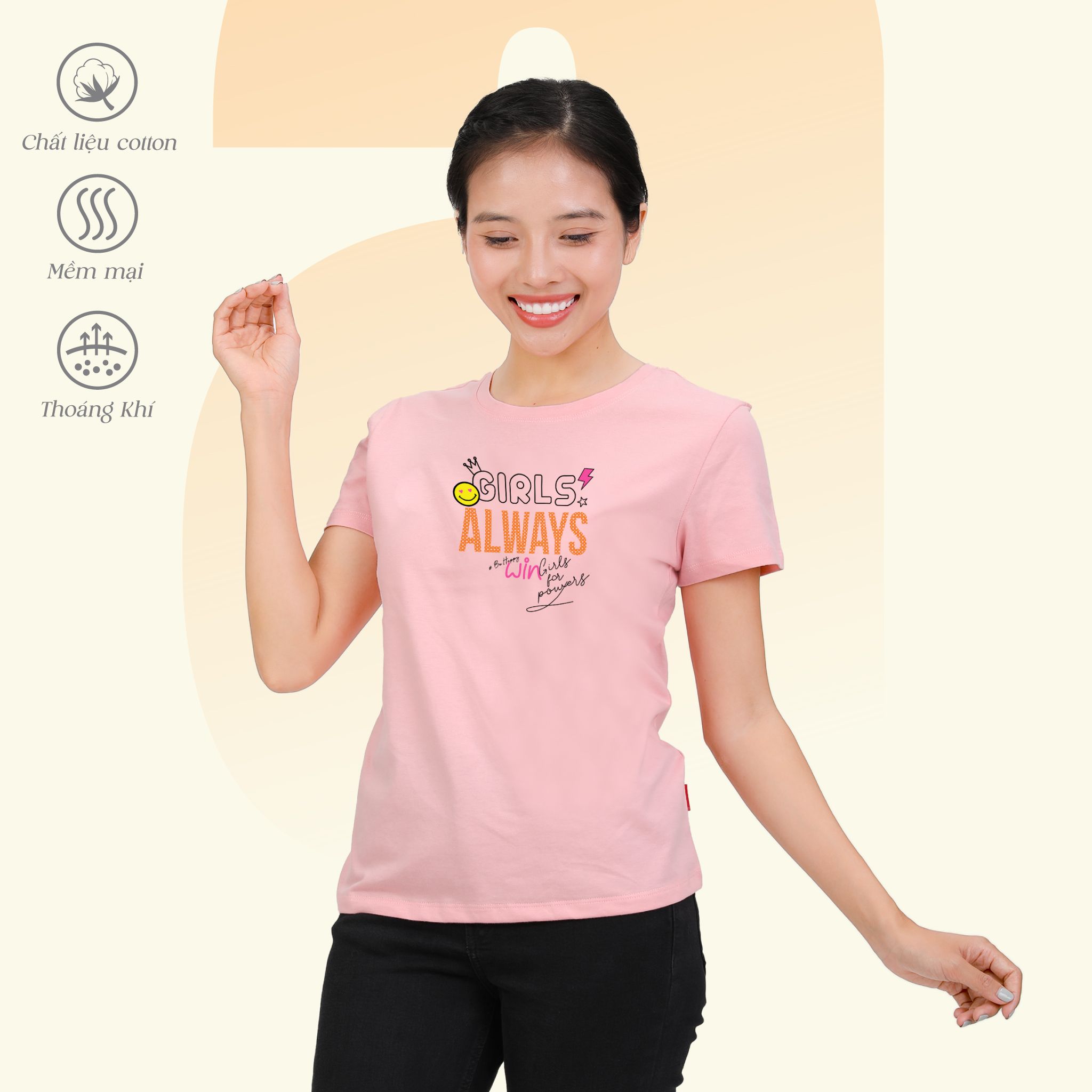 Áo thun nữ tay ngắn Form Suông chất cotton siêu mát 020p 0310