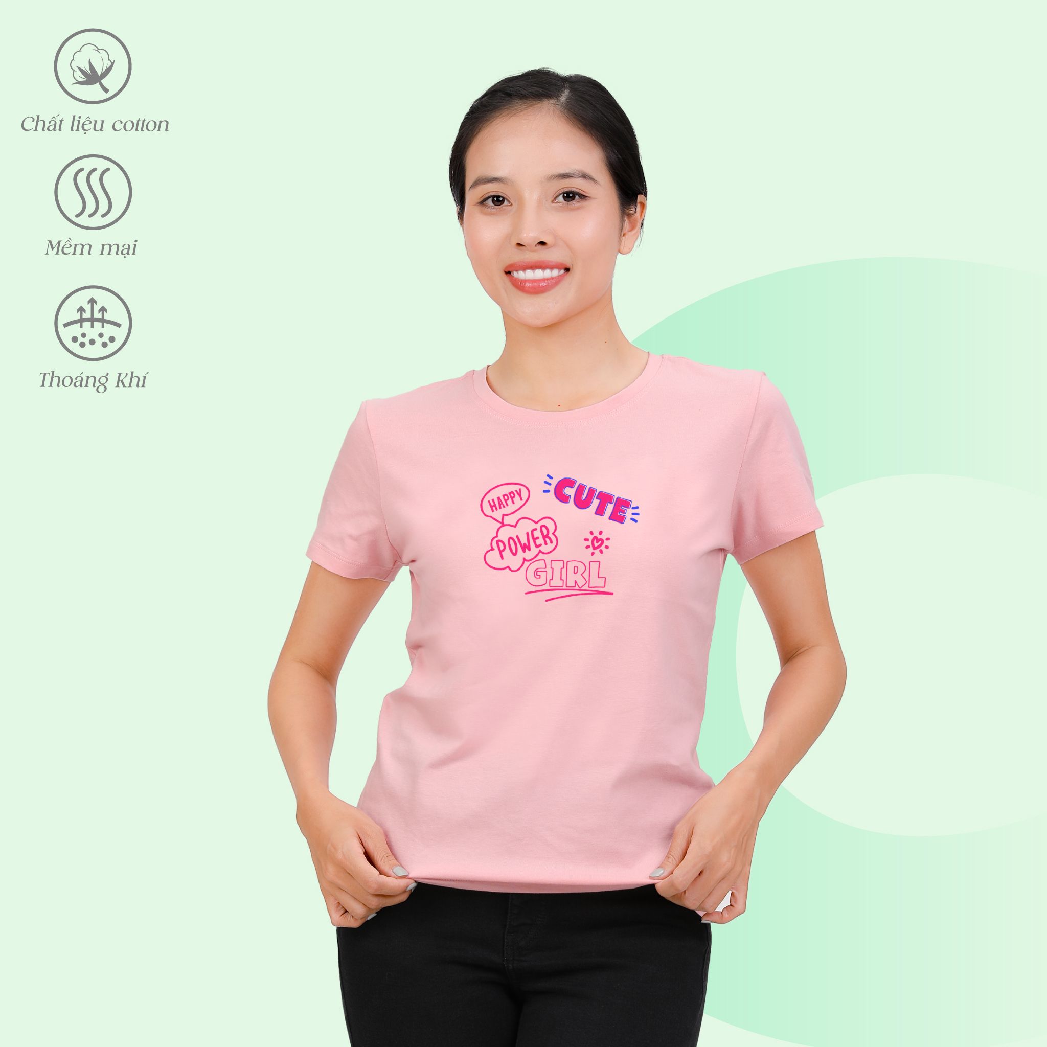 Áo thun nữ tay ngắn Form Suông chất cotton siêu mát 020p 0313