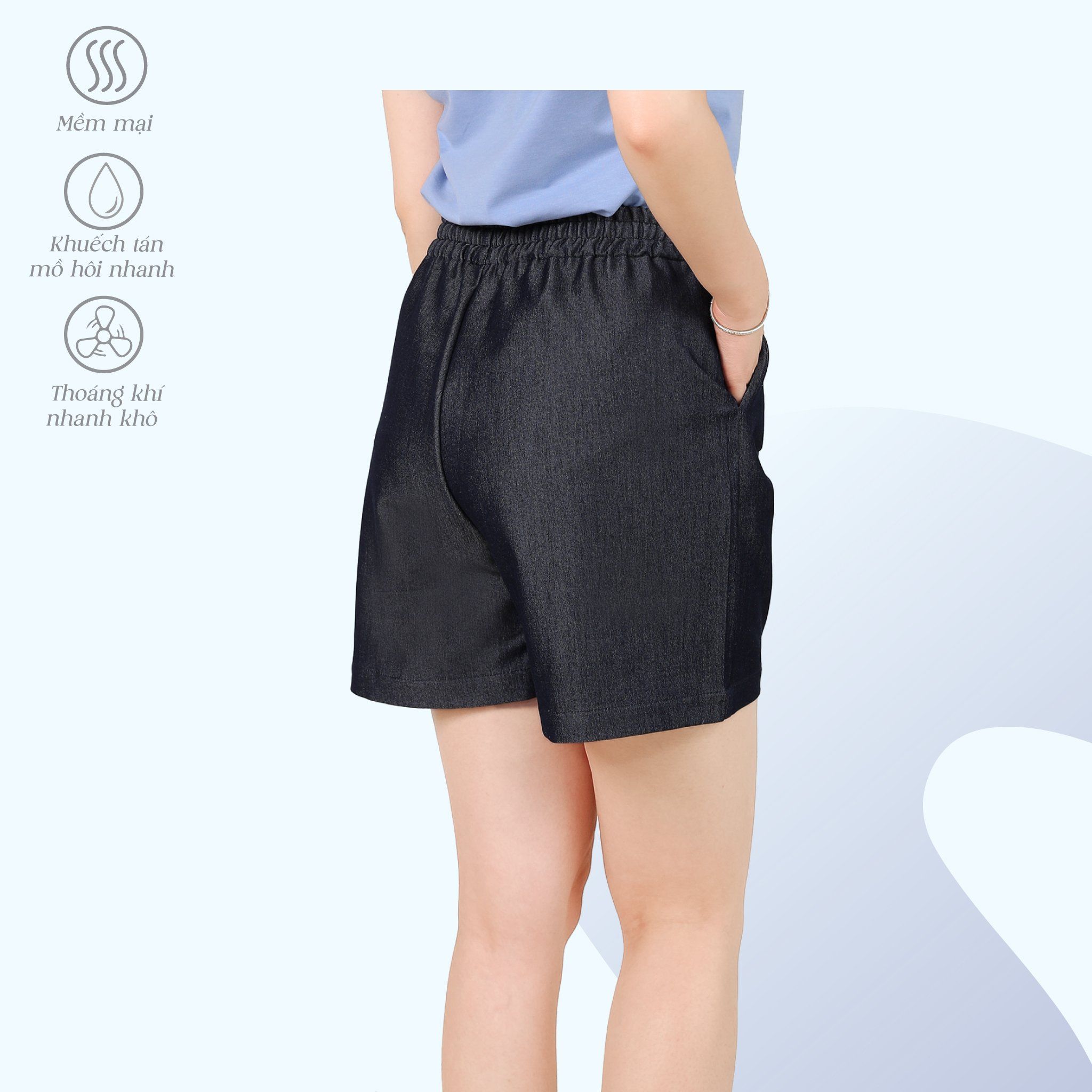 Quần đùi nữ chất jean giấy 598p 8074
