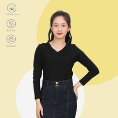 Áo thun nữ tay dài Cổ Tim chất cotton siêu mát 020p 0264