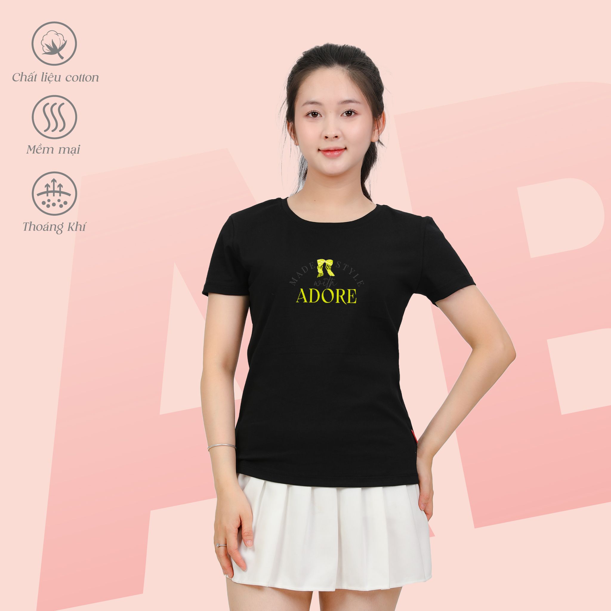 Áo thun nữ tay ngắn Form cơ bản chất cotton siêu mát 020p 0318