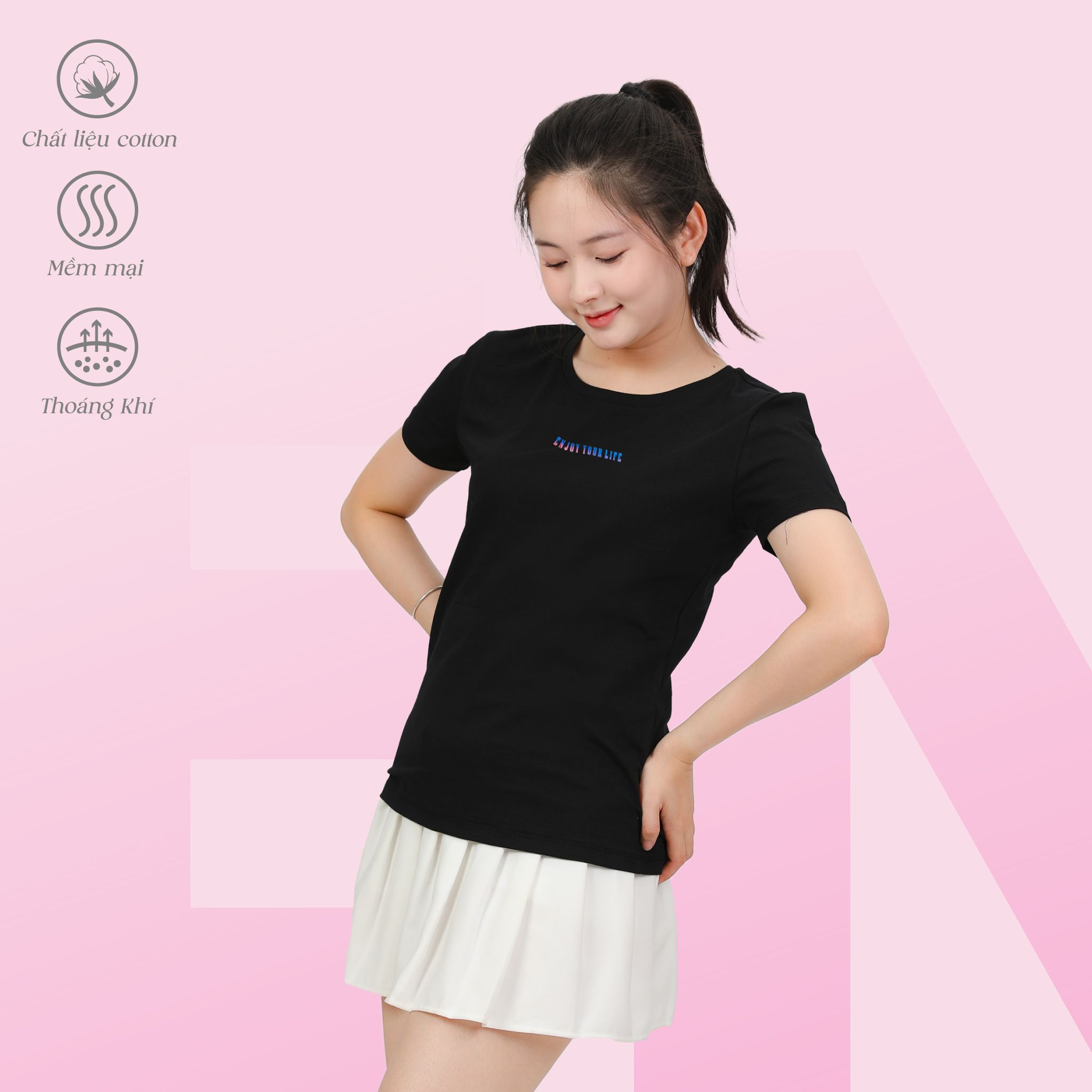 Áo thun nữ tay ngắn chất cotton siêu mát Form Suông 020p 0319
