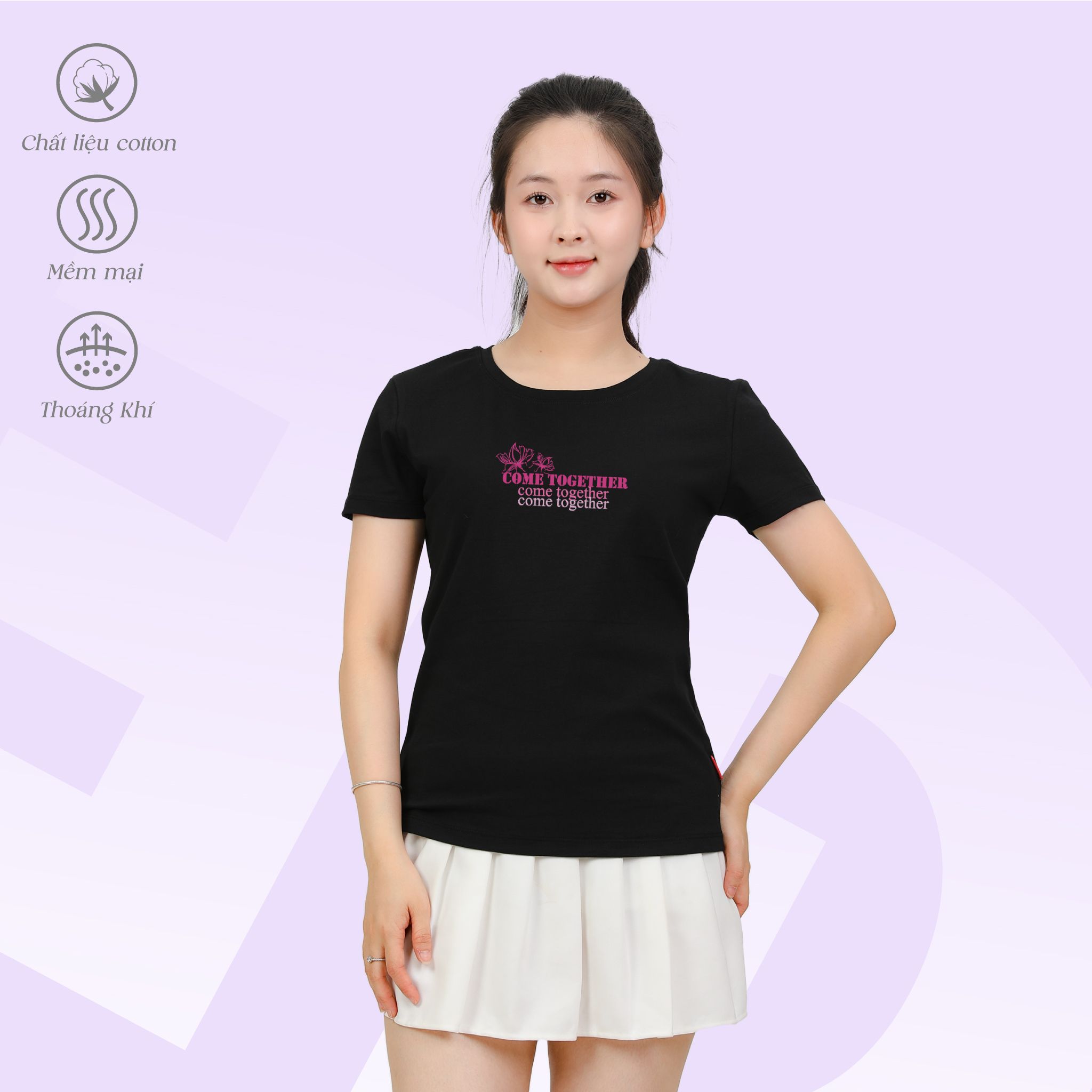 Áo thun nữ tay ngắn Cổ Tròn Form Suông chất cotton siêu mát 020p 0321