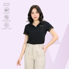 Áo thun nữ tay ngắn cổ polo form suông chất silk kim cương siêu mát 610p 0347