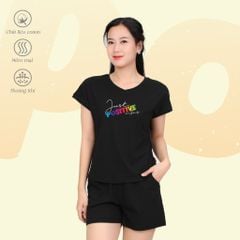 Set đồ bộ nữ kiểu quần đùi tay liền chất cotton siêu mát 025p 5223