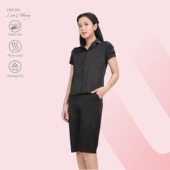 Set đồ bộ nữ kiểu quần lửng tay ngắn chất lụa nhung 264p 4315