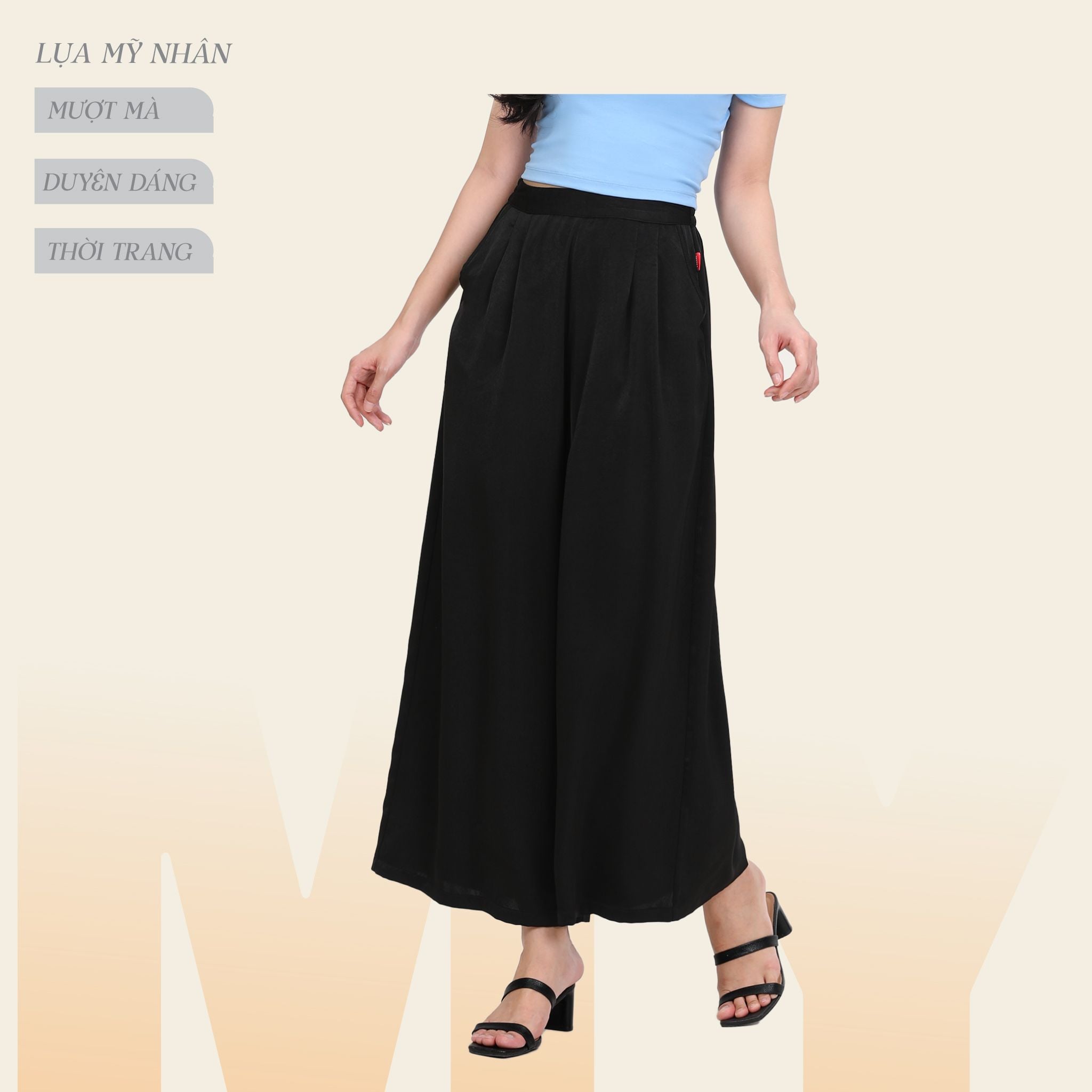 Quần dài nữ Ống Rộng Thời Trang chất lụa 588p 8524