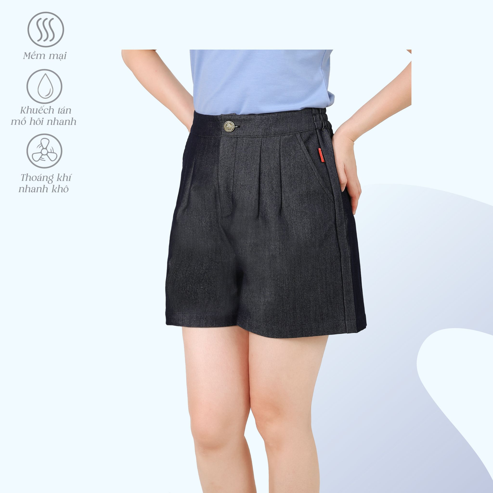 Quần đùi nữ chất jean giấy 598p 8074