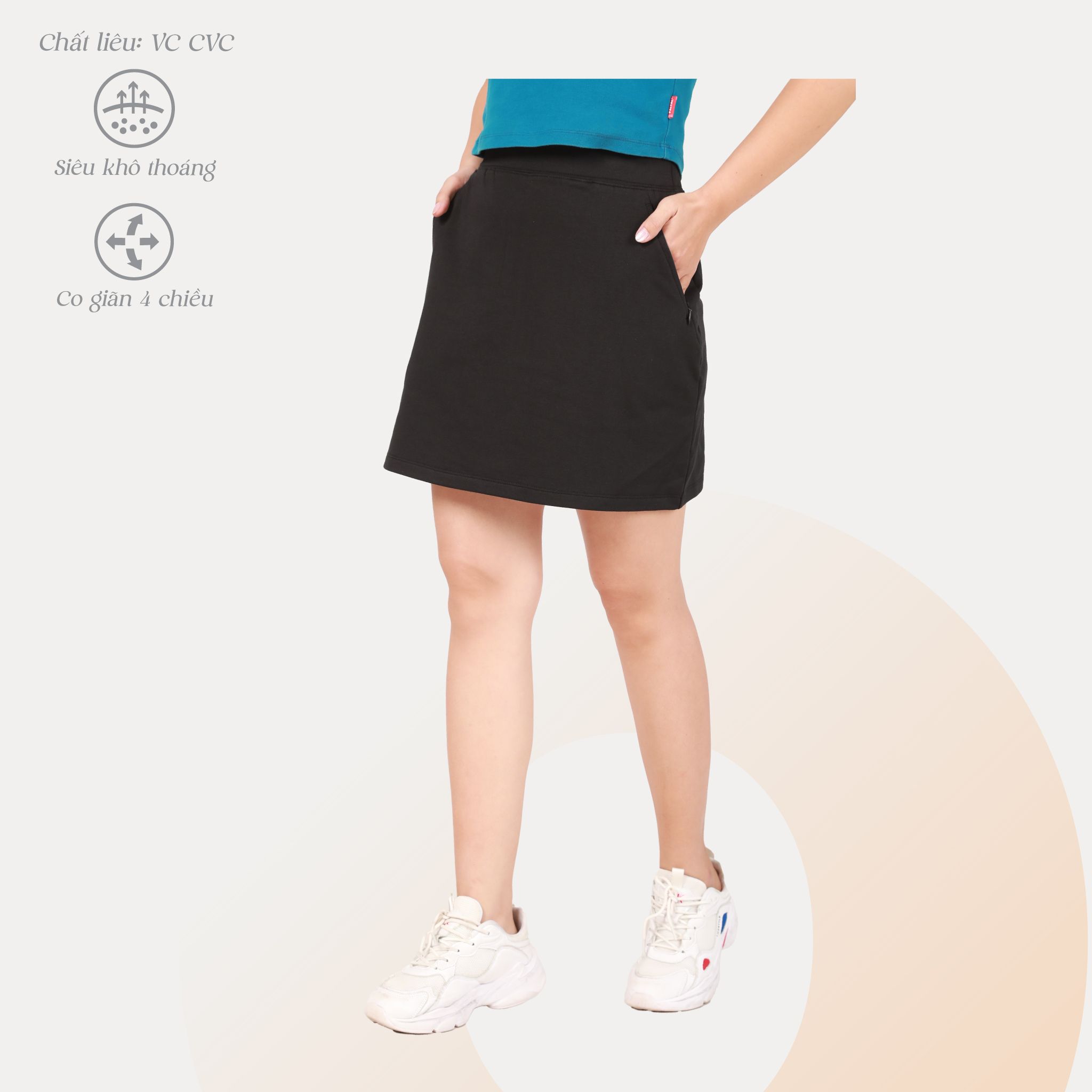 Chân váy chất vảy cá cotton 402p 8075