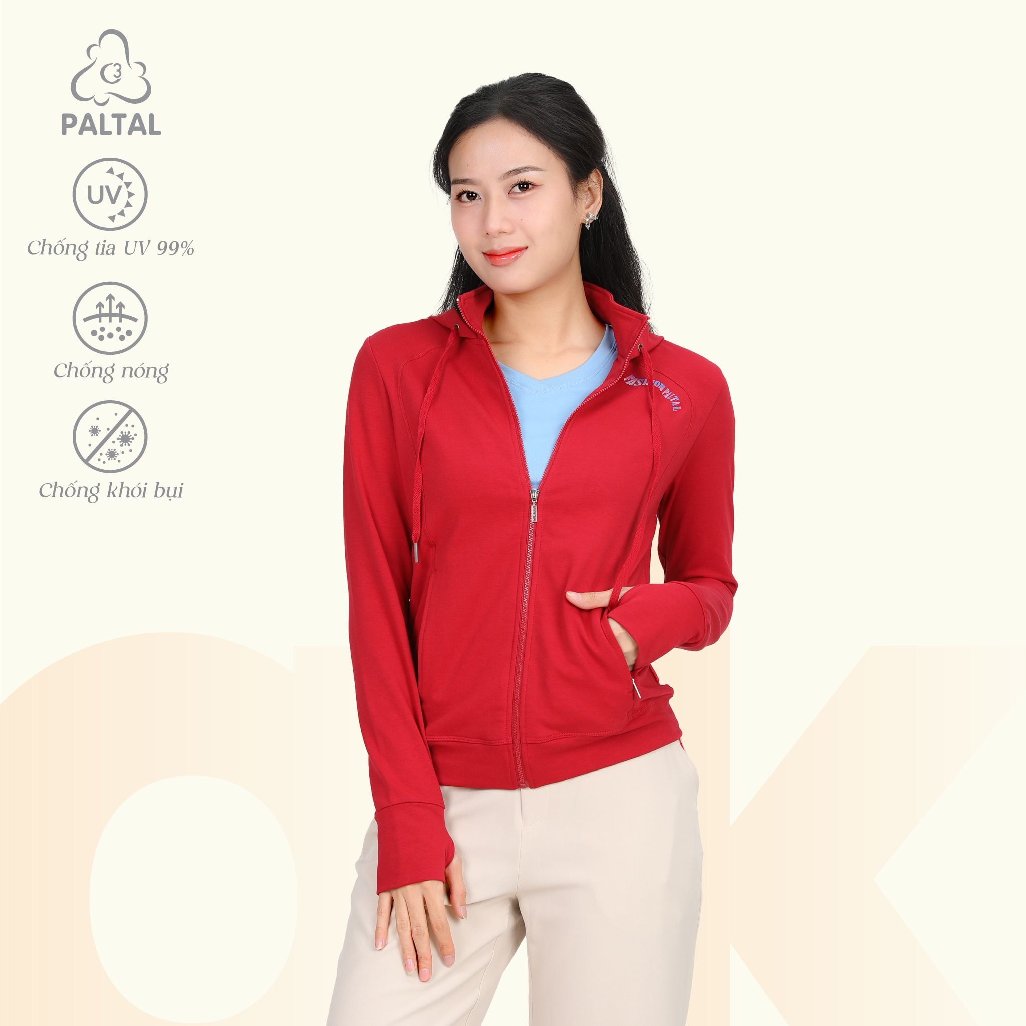 Áo khoác nữ chống nắng, chống UV chất vảy cá cotton cvc mát 401p 1114