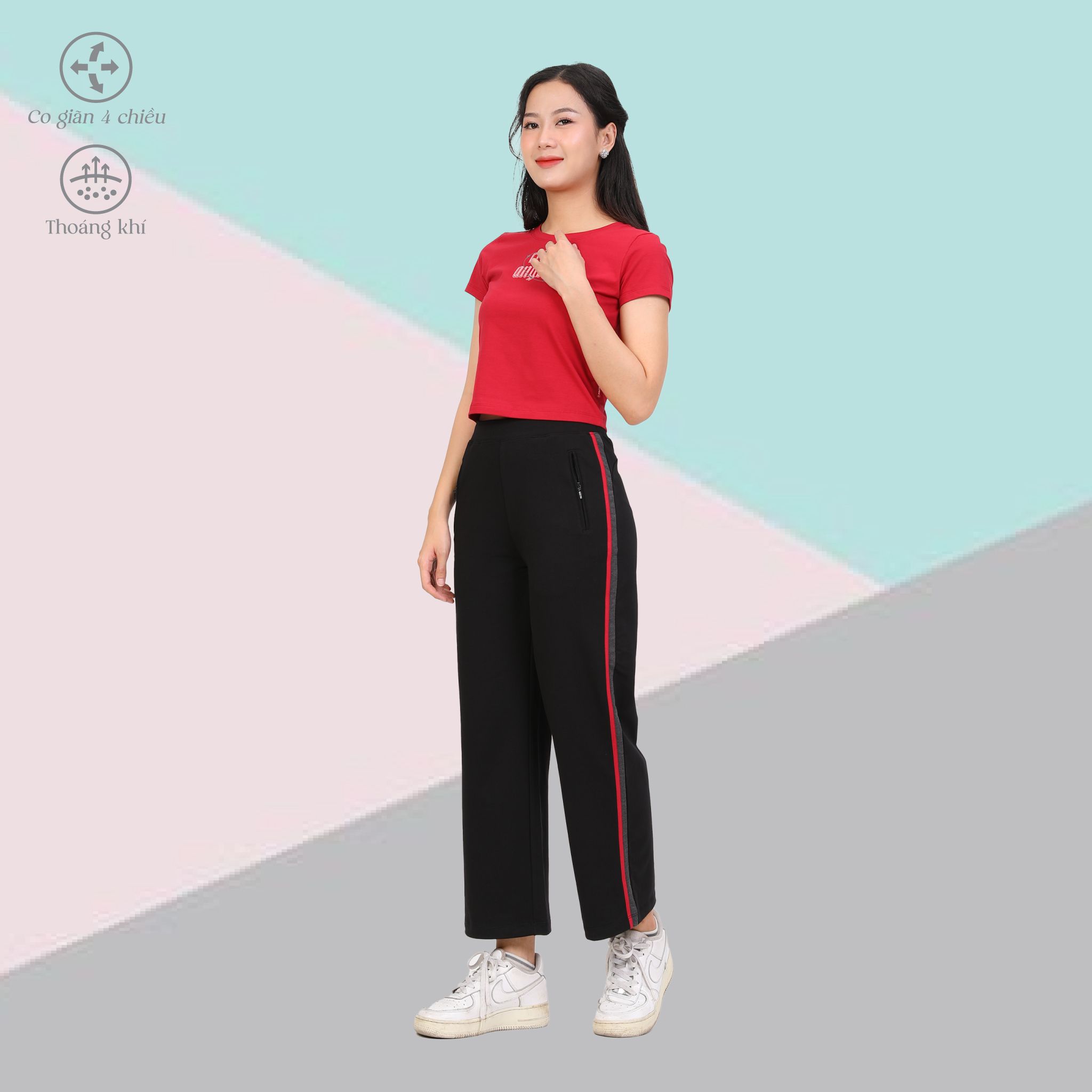 Set đồ bộ nữ kiểu quần dài tay ngắn chất vảy cá cotton cvc mát 403p 3394
