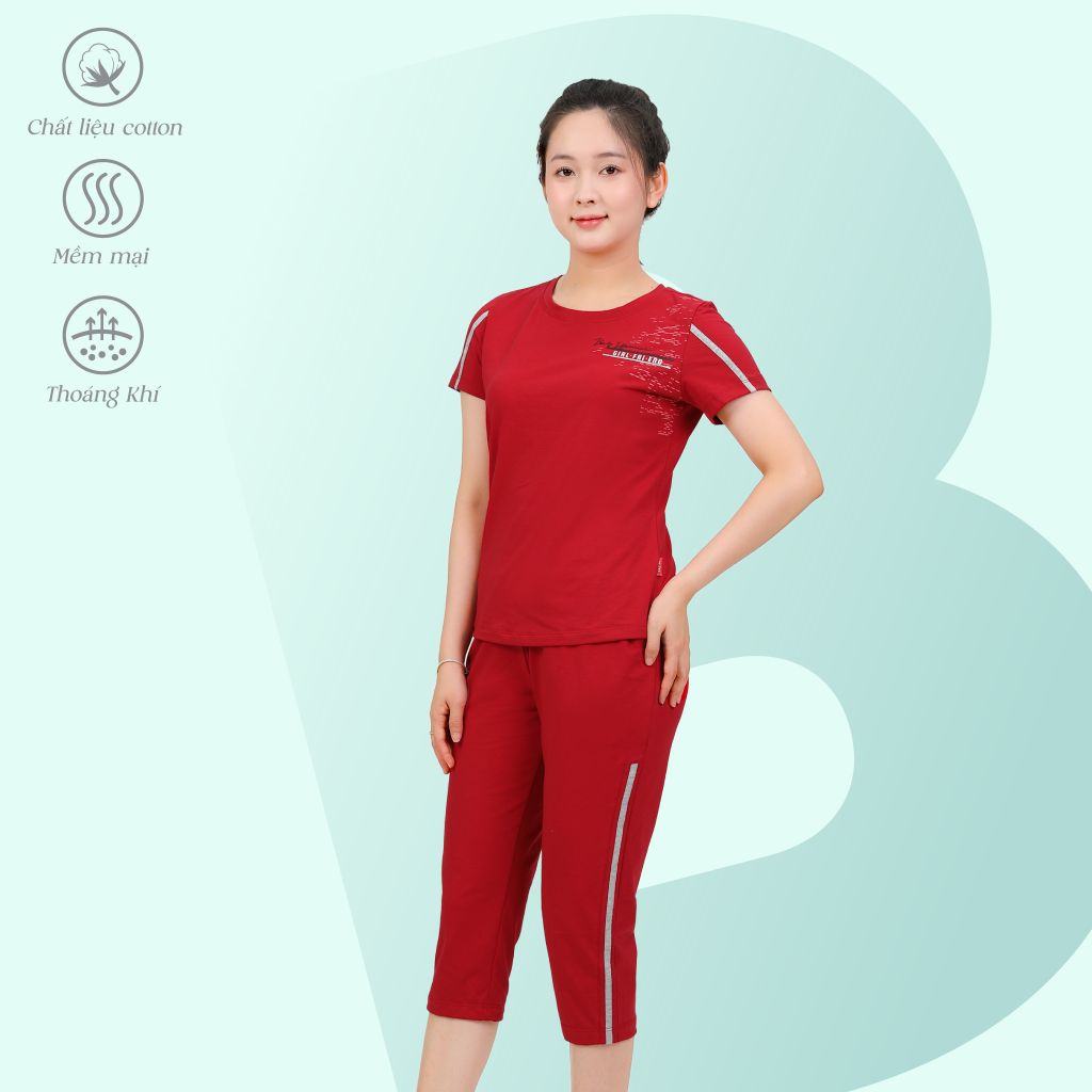 Đồ bộ nữ mặc nhà kiểu quần lửng tay ngắn cotton  194p 4301