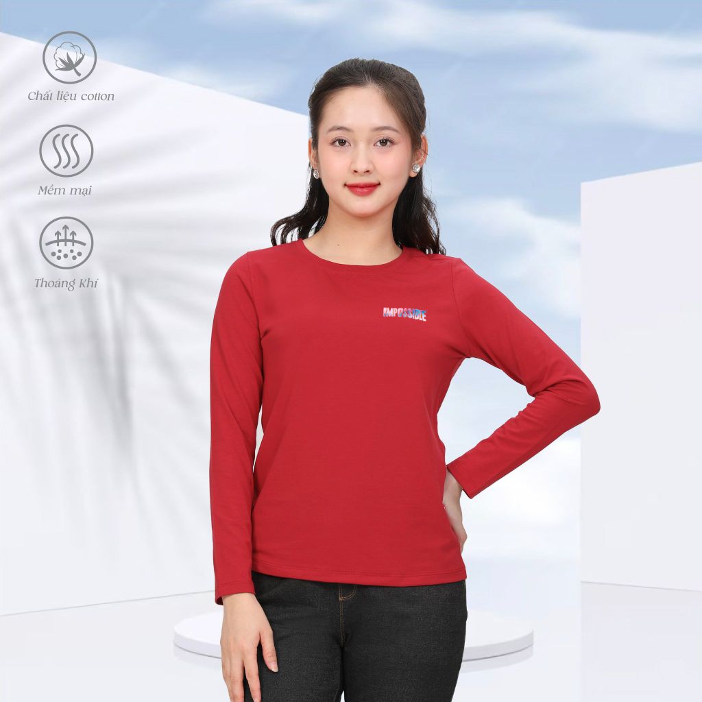 Áo Thun Tay Dài Cổ Tròn Cotton 020p 0270