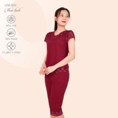 Set đồ bộ nữ kiểu quần lửng tay ngắn chất thun lạnh siêu bền 014p 7037