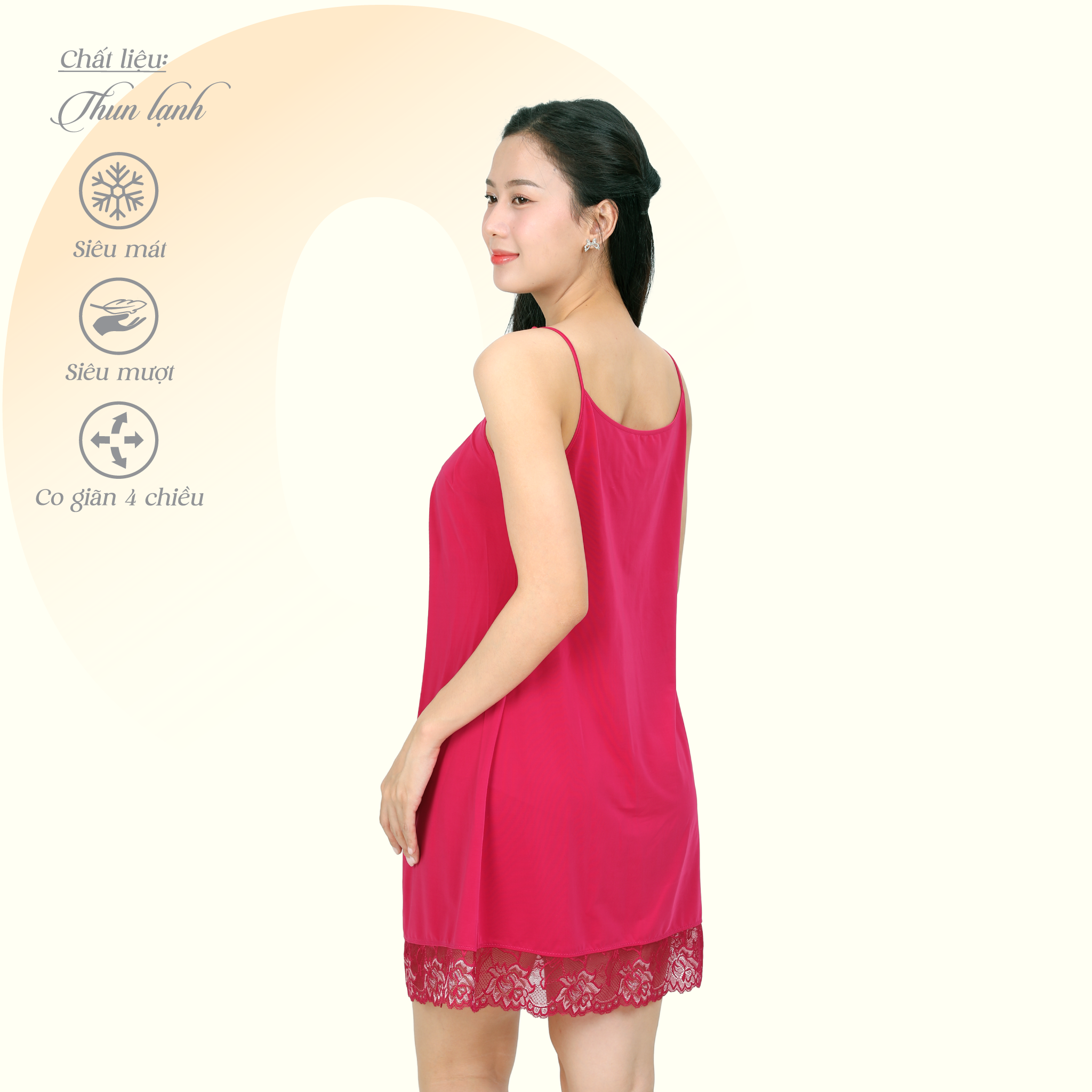 Áo ngủ, Váy ngủ dây chất liệu thun lạnh siêu bền 012p 8030