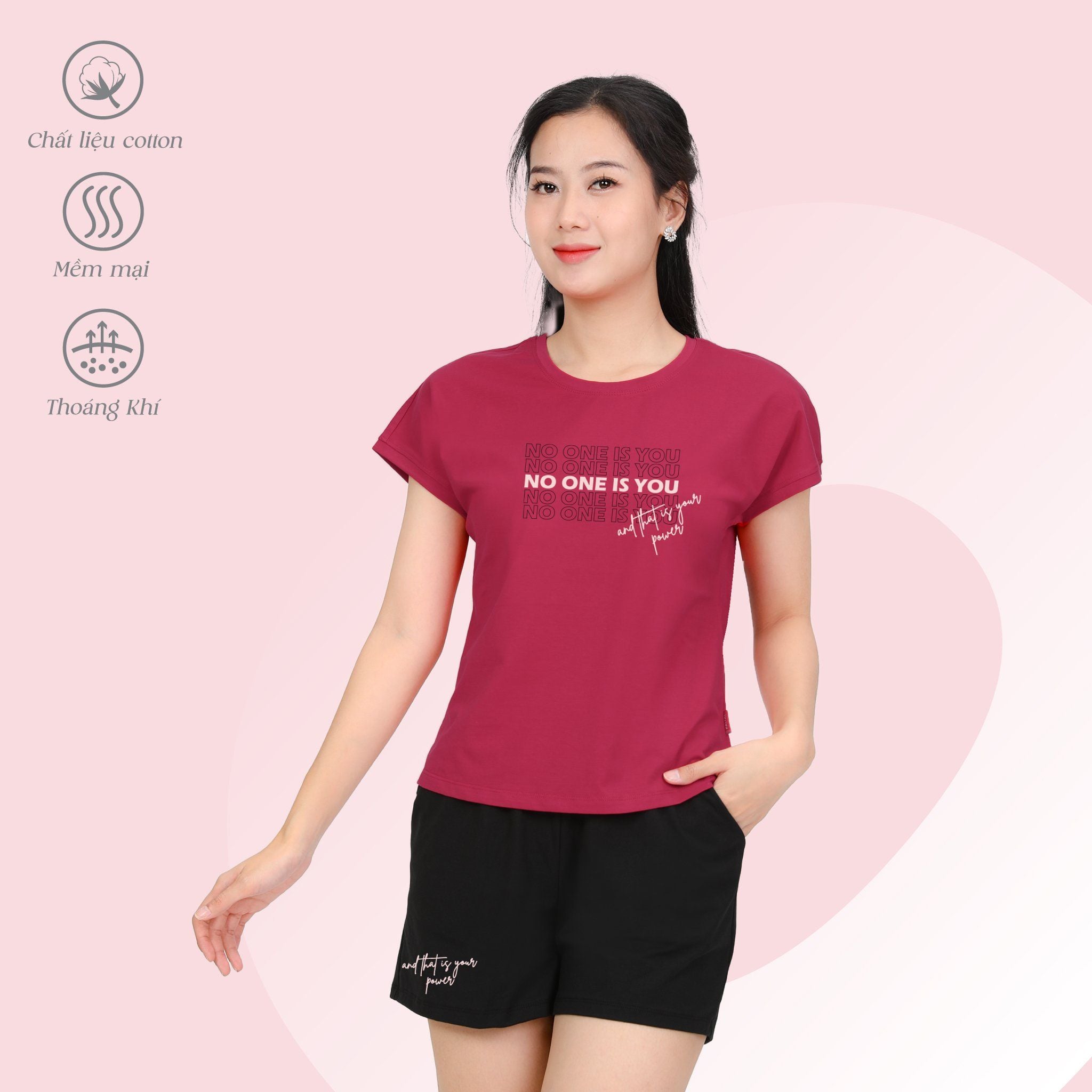 Set đồ bộ nữ kiểu quần đùi tay liền chất cotton siêu mát 025p 5221