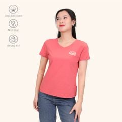 Áo thun nữ tay ngắn Form Suông Cổ Tim chất cotton siêu mát 190p 0337