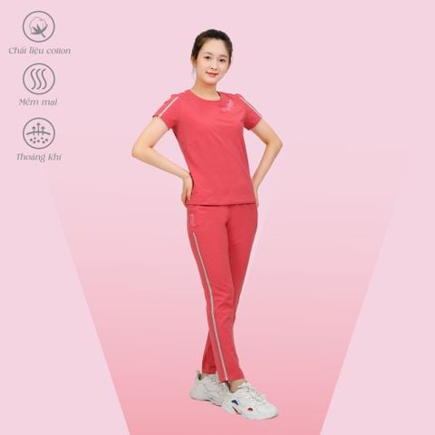 Set đồ bộ nữ kiểu quần dài tay ngắn chất cotton cvc mát 193p 3398