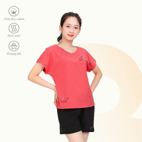 Set đồ bộ nữ kiểu quần đùi tay ngắn chất cotton siêu mát 195p 5235