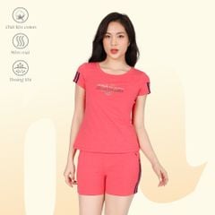 Set đồ bộ nữ kiểu quần đùi nữ kiểu quần đùi tay ngắn chất cotton siêu mát 195p 5231