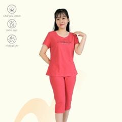 Set đồ bộ nữ kiểu quần lửng tay ngắn cotton 194p 4318