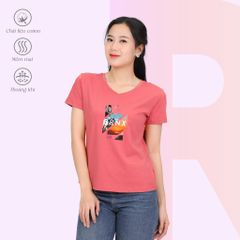 Áo thun nữ tay ngắn Form Suông Cổ Tim chất cotton siêu mát 190p 0323