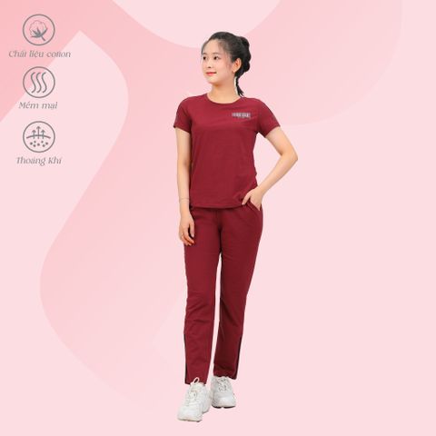 Set đồ bộ nữ kiểu quần dài tay ngắn chất cotton cvc mát 193p 3396