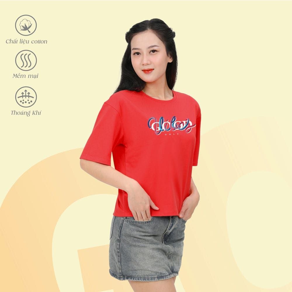 Áo thun nữ tay ngắn chất cotton siêu mát Form Vuông 190p 0328