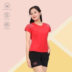 Set đồ bộ nữ kiểu quần đùi tay liền chất cotton siêu mát 025p 5204