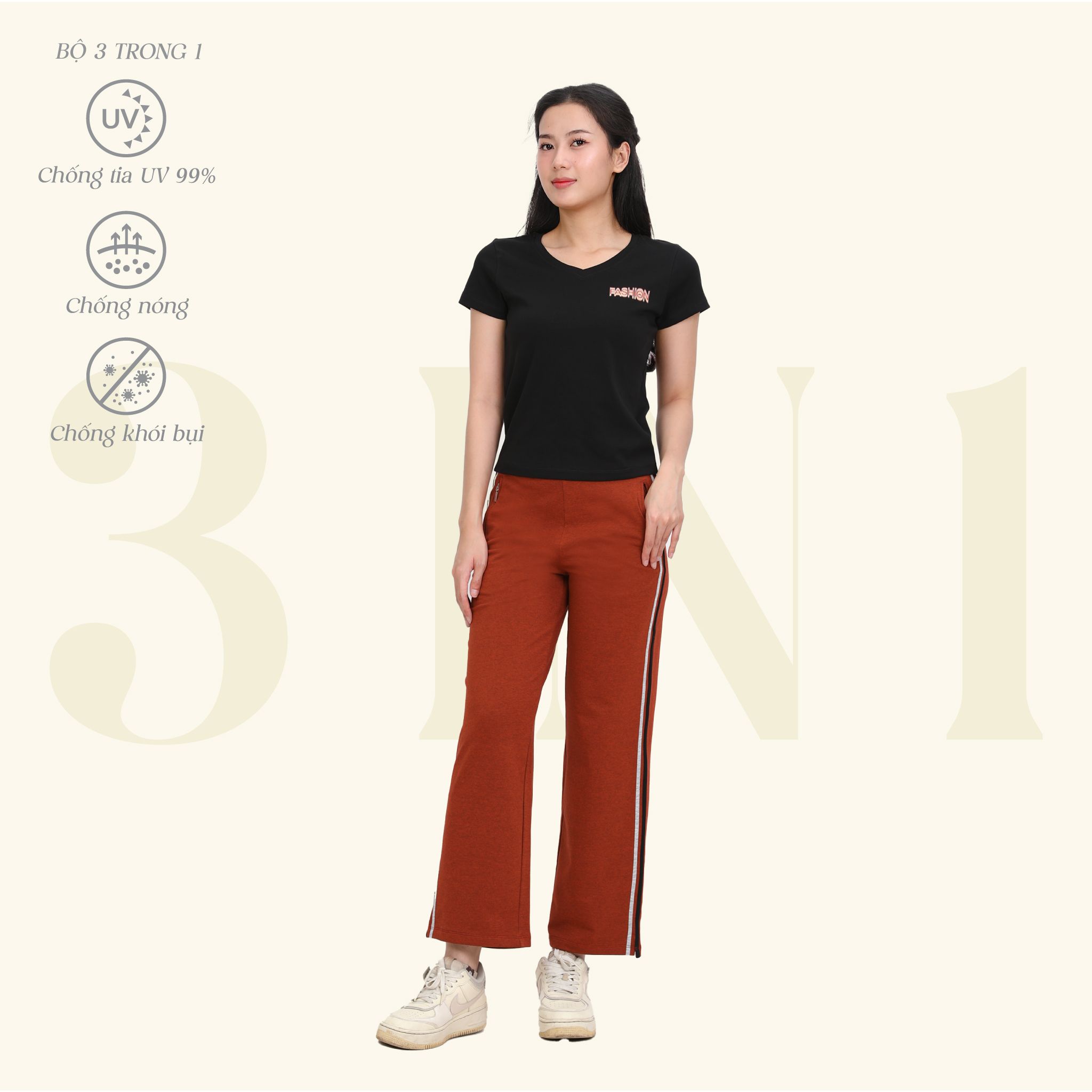 Set đồ bộ nữ kiểu quần dài tay ngắn chất cotton mát 403p 3406