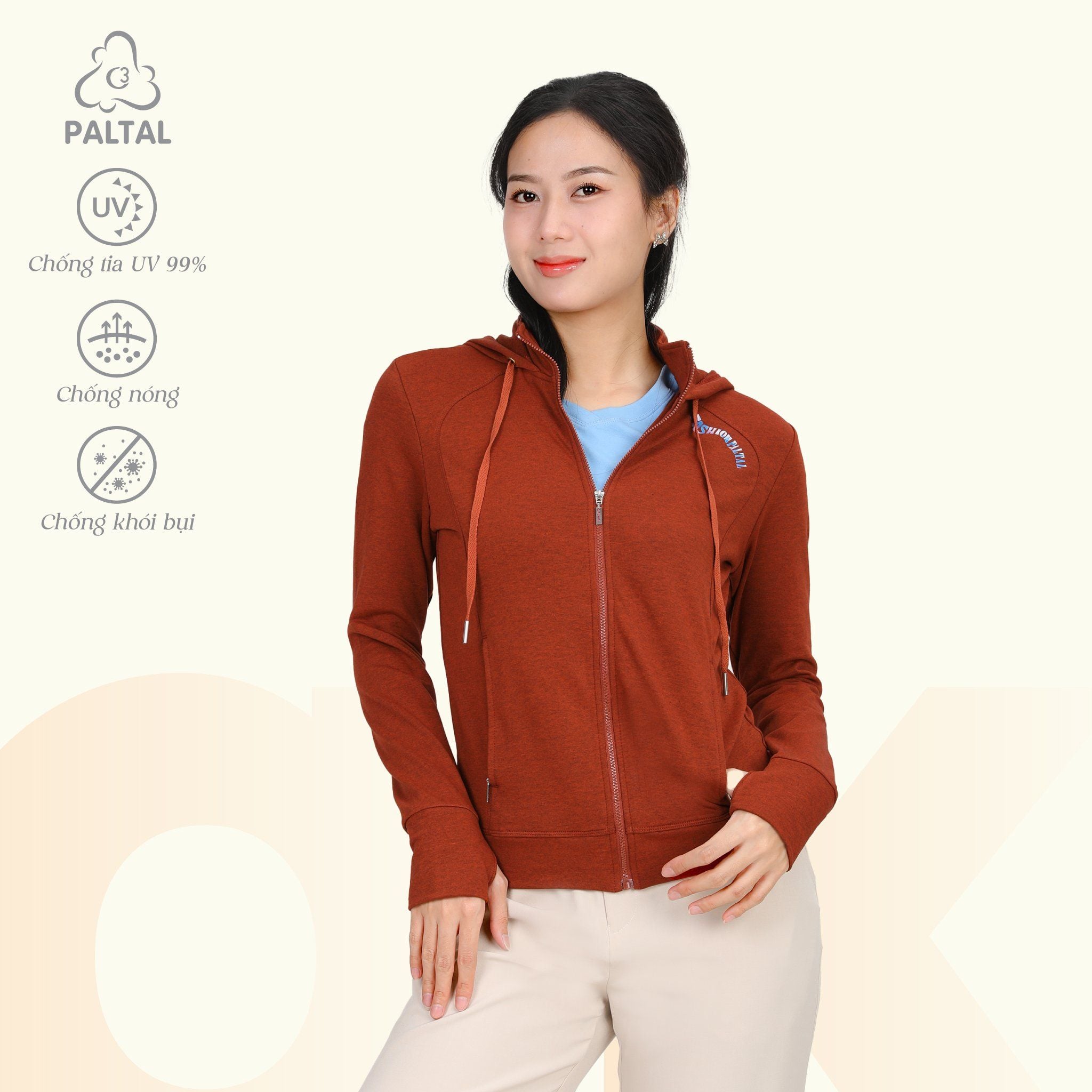 Áo khoác nữ chống nắng, chống UV chất vảy cá cotton cvc mát 401p 1114