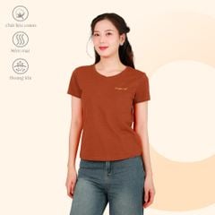Áo thun nữ form suông cổ tim tay ngắn chất cotton siêu mát 190p 0358