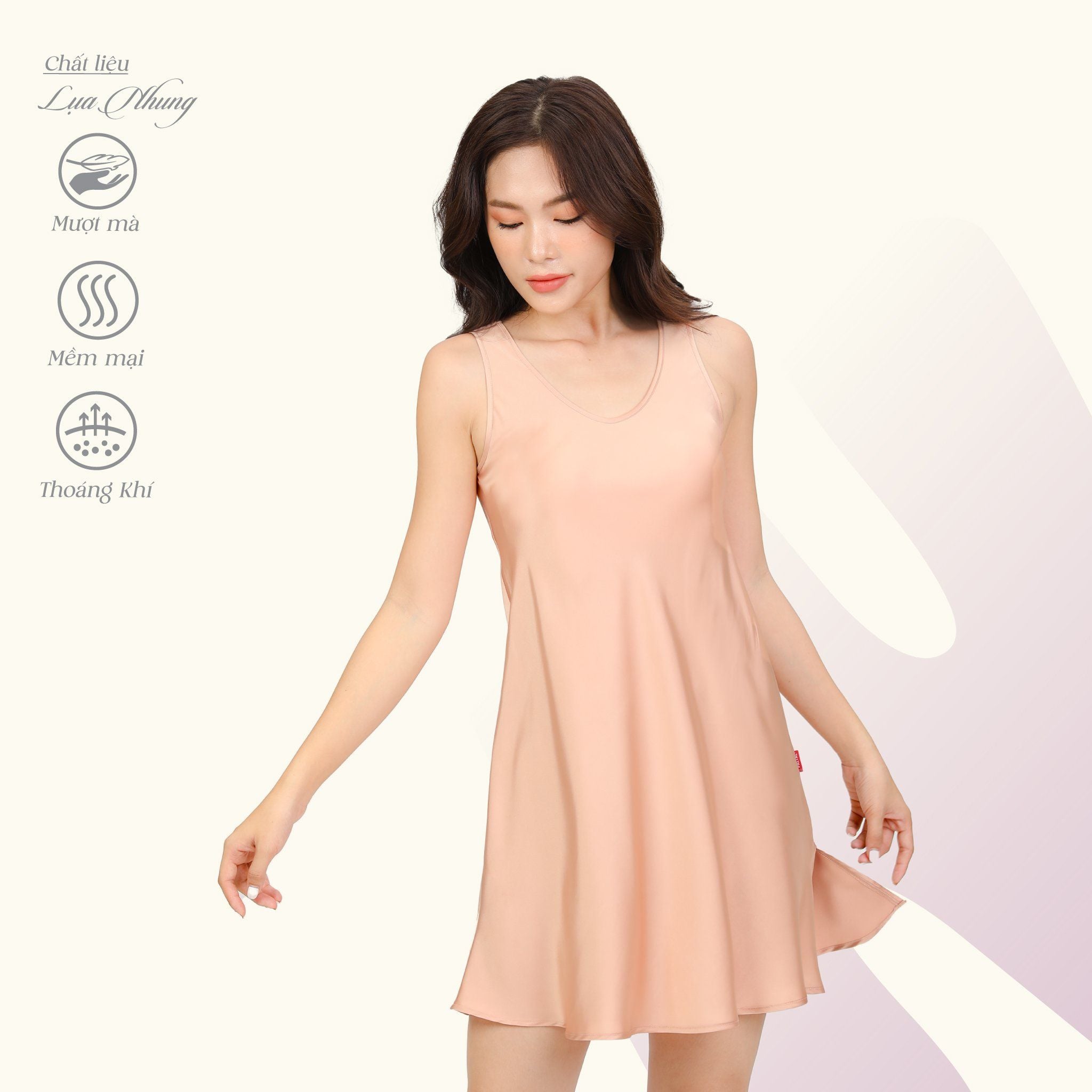 Áo ngủ, Váy ngủ bản chất lụa nhung 262p 8022