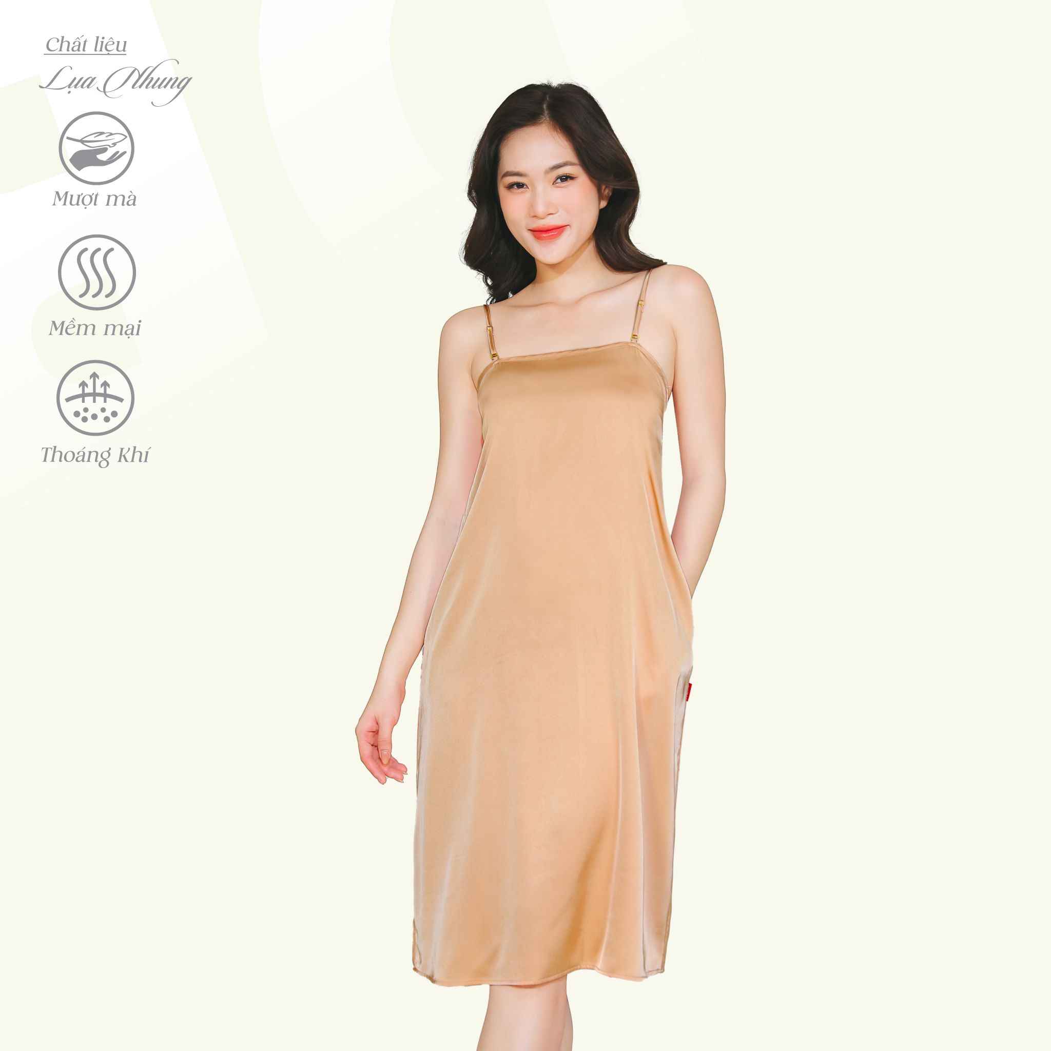 Áo ngủ, Váy ngủ dây cao cấp lụa nhung 262p 8032