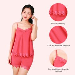 Set đồ bộ nữ kiểu quần đùi dây chất thun lạnh siêu bền 015p 2017