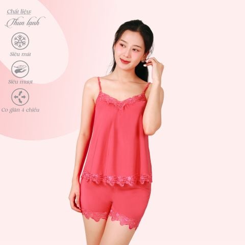Set đồ bộ nữ kiểu quần đùi dây chất thun lạnh siêu bền 015p 2017
