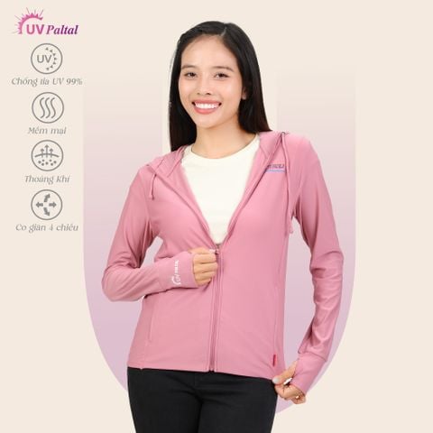 Áo khoác nữ chống nắng, chống UV chất poly cát logo UV đổi màu 311p 1297