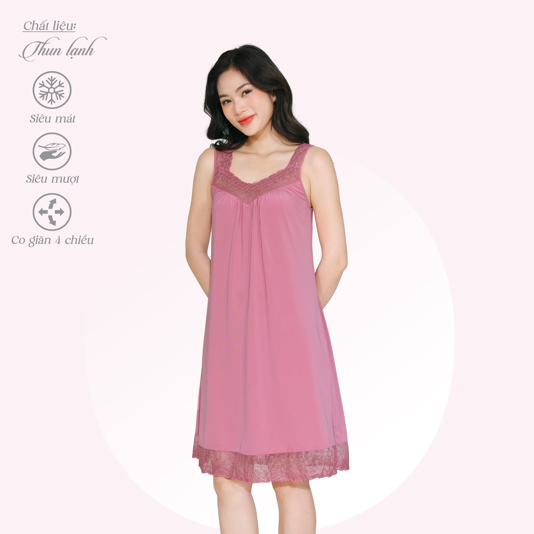Áo ngủ, Váy ngủ bản chất thun lạnh siêu bền 012p 8029