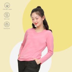 Áo thun nữ tay dài Cổ Tim chất cotton siêu mát 020p 0264