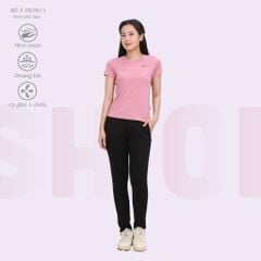Set đồ bộ nữ kiểu quần dài tay ngắn thể thao 3 trong 1 chất poly thái 313p 3391