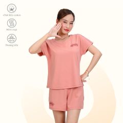 Set đồ bộ nữ kiểu quần đùi tay ngắn chất cotton siêu mát 195p 5212