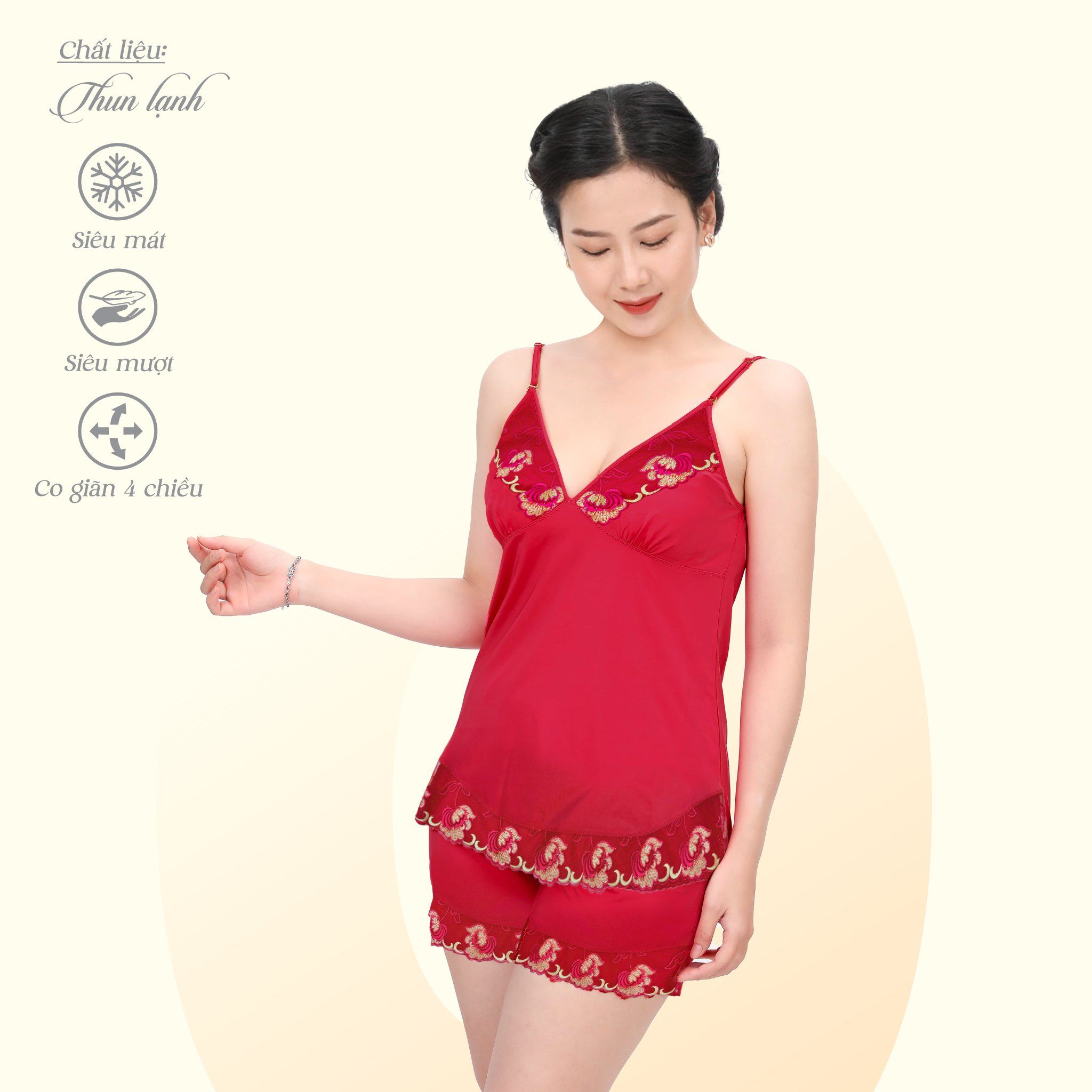Set đồ bộ nữ kiểu quần đùi Dây chất thun lạnh siêu bền 015p 2160